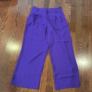 Ann Taylor Vibrant Purple Wide Leg Trousers